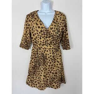 Maria Filó Leopard Print Wrap Dress NWT - Size M